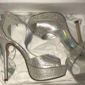 Silver Rhinestone platform